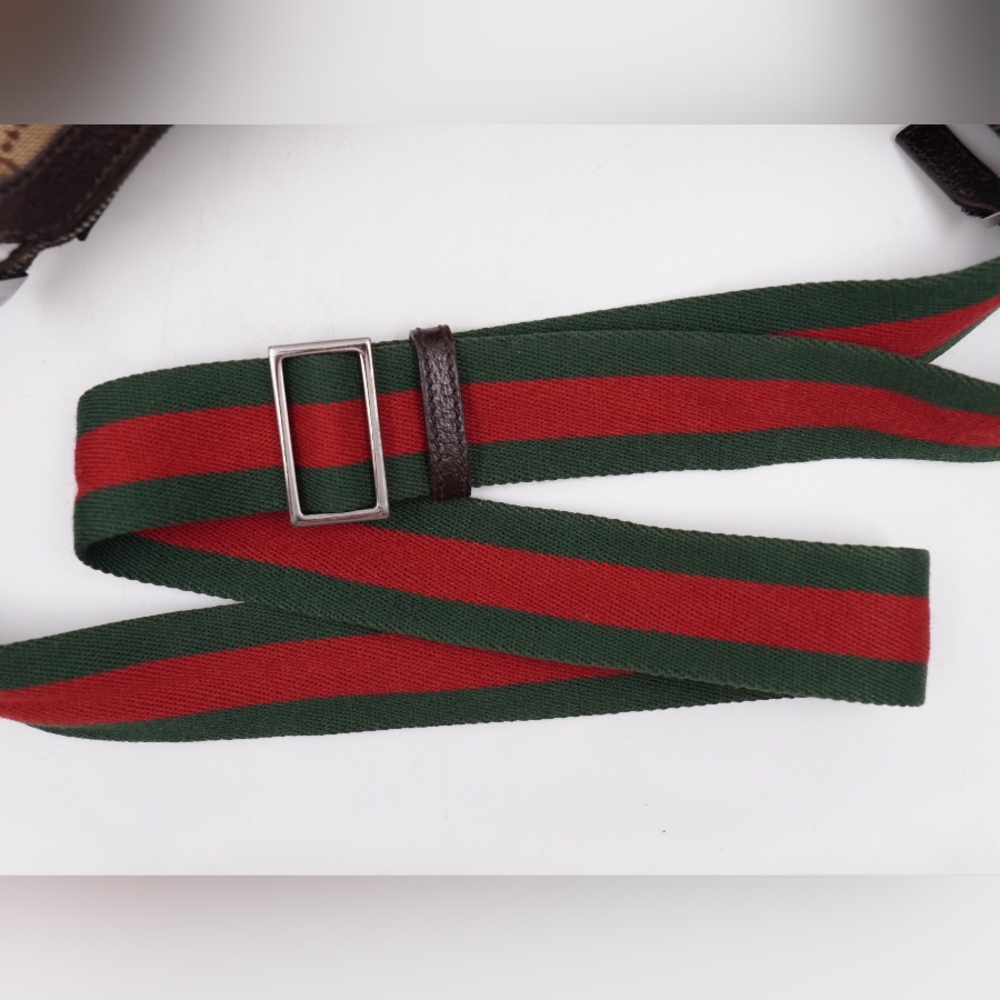 BT57 💖 GUCCI Monogram Web Halfmoon Crossbody Bag - Picture 10 of 12